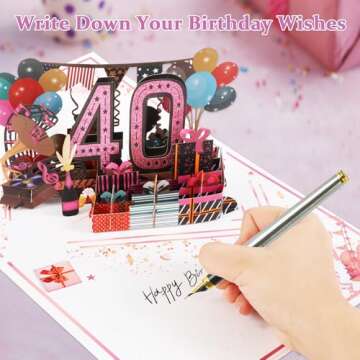 OLOSONG Jumbo 3D 40th Birthday Card for Women