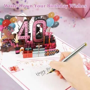 OLOSONG Jumbo 3D 40th Birthday Card for Women