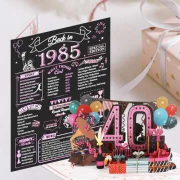 OLOSONG Jumbo 3D 40th Birthday Card for Women