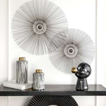 10" Ceramic Ginger Jar - Contemporary Black and White Decorative Jar Accent - Home or Office Table D...