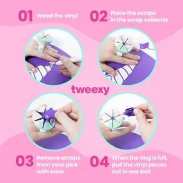 tweexy Craft Vinyl Weeding Scrap Collector Ring | Weeding Tools for Vinyl Heat Transfer, HTV Crafting & Adhesive Paper Sheets Holder | Portable Heat Press Accessories and Supplies (Unicorn)