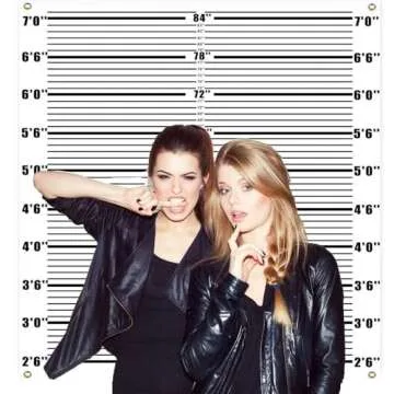 Zliisang 4.3x4.9ft Mugshot Backdrop for Fun Events