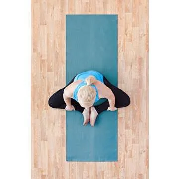 YogaAccessories 1/4" Thick High-Density Deluxe Non-Slip Exercise Pilates & Yoga Mat, Teal Green