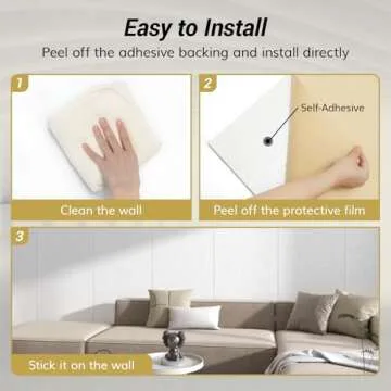 TONOR 8PCS Acoustic Panels, 47.2″ x 23.6″ x 0.35″, Full Self-Adhesive Soundproof Wall Panels, Sound Absorbing Panels for Noise and Echo Reduction, Acoustic Treatment for Studio, Home, Office, Black