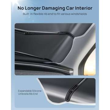 HALOBLK Reinforced Triple-Coated Windshield Sunshade Umbrella of The NASA Voyager-2 Mission Edition Designed for All Tesla Model Y Model 3 (2025 2024 2023 2022 2021)