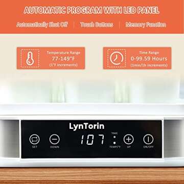 LynTorin Yogurt Maker with 9 Glass Jars for Organic Yogurt