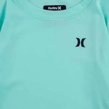 Hurley boys Long Sleeve Rash Guard T Shirt, Tropical Twist, Large