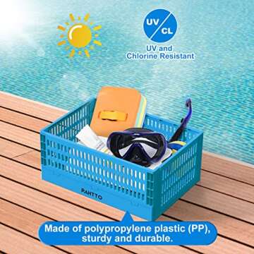 Premium Poolside Storage Basket Set - Foldable & Durable Organization