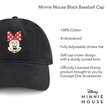 Disney Minnie Mouse Baseball Hat - Adjustable Cotton Cap