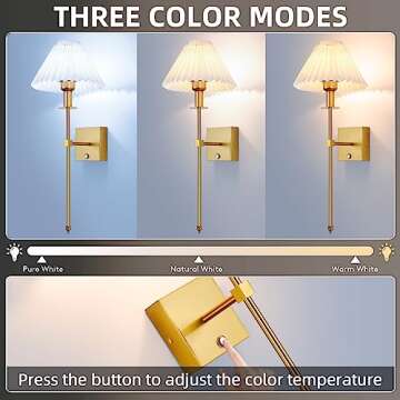 TYhogar 2 Pack Battery Operated Wall Sconce Wall Lights Dimmable Wireless Wall Lamp, Rechargeable Wall Sconces Light Fixture for Bedroom Living Room,Bulb Included