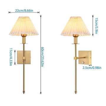 TYhogar 2 Pack Battery Operated Wall Sconce Wall Lights Dimmable Wireless Wall Lamp, Rechargeable Wall Sconces Light Fixture for Bedroom Living Room,Bulb Included