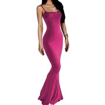AnotherChill Women's Casual Lounge Slip Long Dress Sexy Sleeveless Backless Bodycon Maxi Dresses 202...