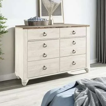 Willowton Coastal Cottage Dresser - Six Drawer Whitewash