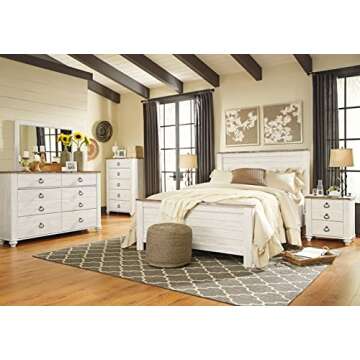Willowton Coastal Cottage Dresser - Six Drawer Whitewash