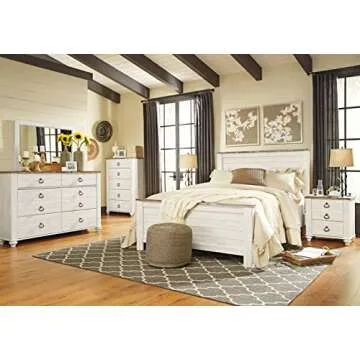 Willowton Coastal Cottage Dresser - Six Drawer Whitewash