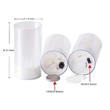 LANKER Flameless Candles, Battery Operated LED Pillar Candles, D1.5 x H3 inch, Romantic Flickering Warm White Long Flame-Effect Light, Set of 12 (Warm White)