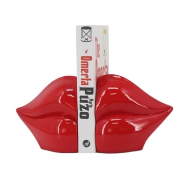 ZXFINTV Red Lips Decorative Bookends for Any Decor
