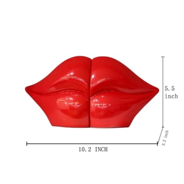 ZXFINTV Red Lips Decorative Bookends for Any Decor