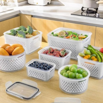 Airtight Fruit Storage Containers with Colander