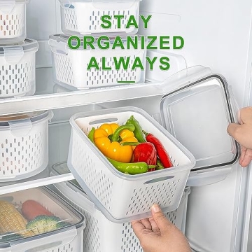 Airtight Fruit Storage Containers with Colander