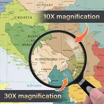 Feosky Handheld 10X 30X Magnifier for Adults & Kids