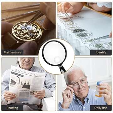 Feosky Handheld 10X 30X Magnifier for Adults & Kids
