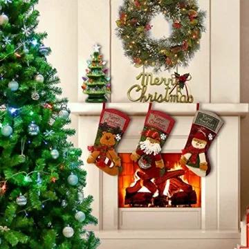 Sunnyglade 18" Christmas Stocking Set for Holiday Joy