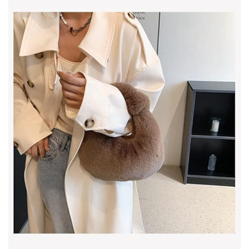 XPONNI Fuzzy Dumpling Bag Cute Mini Handbag