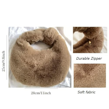 XPONNI Fuzzy Dumpling Bag Cute Mini Handbag