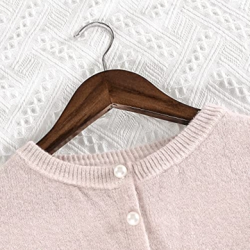 TOPIA Wooden Coat Hangers 30 Pack with Non-Slip Bar