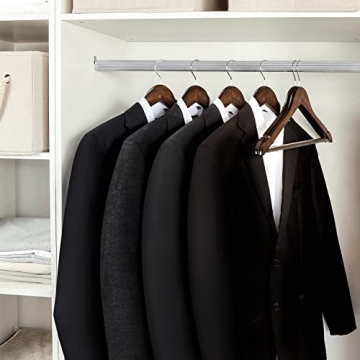 TOPIA Wooden Coat Hangers 30 Pack with Non-Slip Bar