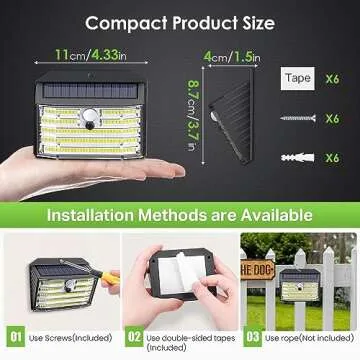 [6 Packs] Solar Motion Lights Outdoor, Ultra Bright Solar Fence Lights with Motion Sensor, IP65 Waterproof Security Lights 3 Modes, 270° Lighting Angle, Wall Lights for Deck Patio Fence Garage Door