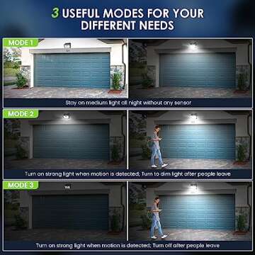 [6 Packs] Solar Motion Lights Outdoor, Ultra Bright Solar Fence Lights with Motion Sensor, IP65 Waterproof Security Lights 3 Modes, 270° Lighting Angle, Wall Lights for Deck Patio Fence Garage Door