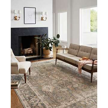 Loloi Chris Loves Julia Rosemarie Area Rug - Soft Antique Inspired
