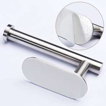 YIGII Toilet Paper Holder Self Adhesive - Adhesive Toilet Roll Holder no Drilling for Bathroom Stainless Steel Brushed