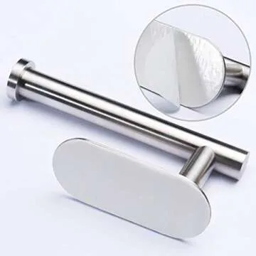 YIGII Toilet Paper Holder Self Adhesive - Adhesive Toilet Roll Holder no Drilling for Bathroom Stainless Steel Brushed