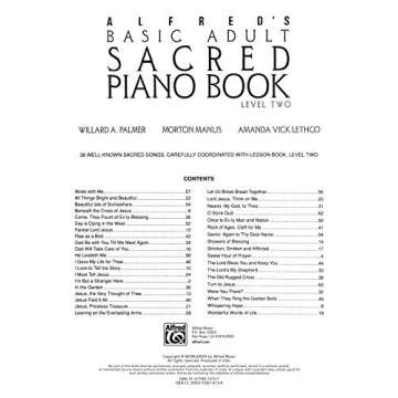 Alfred's Basic Adult Piano Course Sacred Book, Bk 2