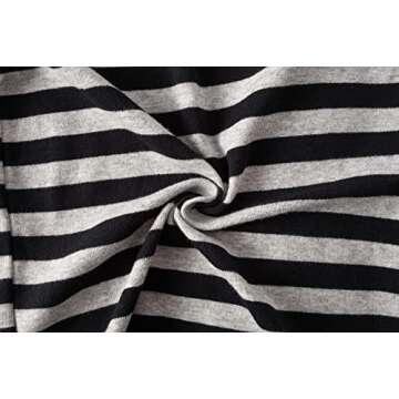 Comfortable Black Grey Striped Pajamas for Kids