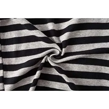 Comfortable Black Grey Striped Pajamas for Kids