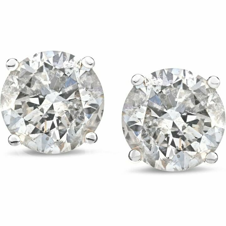 14k Gold Diamond Screw Back Stud Earrings