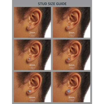 14k Gold Diamond Screw Back Stud Earrings