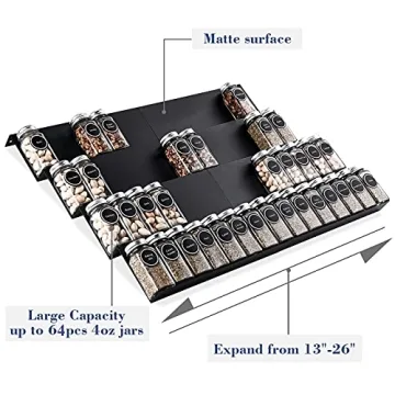 Mulush Metal Spice Rack Tray for Kitchen Organization