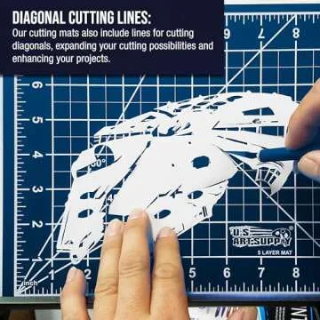 U.S. Art Supply 36" x 48" White/Blue Professional Self Healing 5-6 Layer Double Sided Durable Non-Slip Cutting Mat Great for Scrapbooking, Quilting, Sewing and all Arts & Crafts Projects