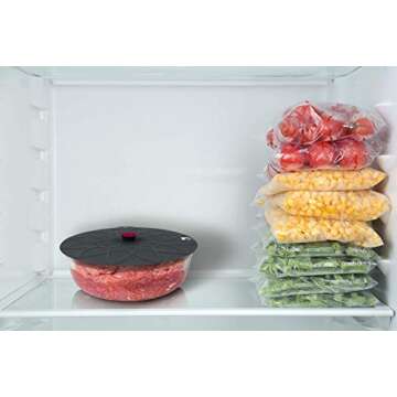 HOGOWARE Set of 5 Premium Silicone Lids for Bowls and Food Covers - 6, 8, 10, 12, 13.5" – Dark Gray Suction Lid - Reusable - Microwave Airtight Seal Lid Covers for Pots, Pans, Bowls, Cups, Skillets