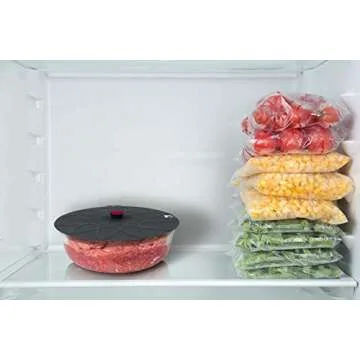 HOGOWARE Set of 5 Premium Silicone Lids for Bowls and Food Covers - 6, 8, 10, 12, 13.5" – Dark Gray Suction Lid - Reusable - Microwave Airtight Seal Lid Covers for Pots, Pans, Bowls, Cups, Skillets