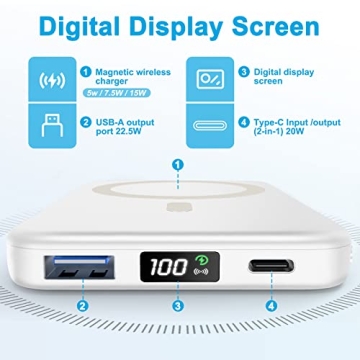 AOGUERBE Magnetic Wireless Portable Charger for iPhone 16