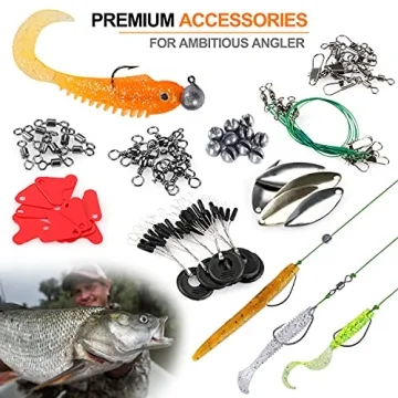 PLUSINNO Fishing Accessories Kit 212pcs Fishing Gear Tackle Box