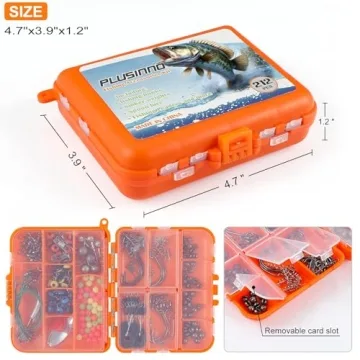 PLUSINNO Fishing Accessories Kit 212pcs Fishing Gear Tackle Box