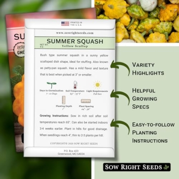 Sow Right Seeds Yellow Scallop Squash Seeds - Tasty