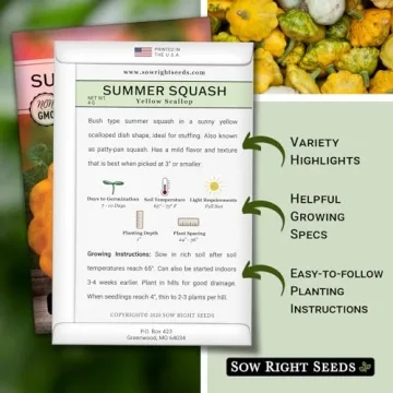 Sow Right Seeds Yellow Scallop Squash Seeds - Tasty